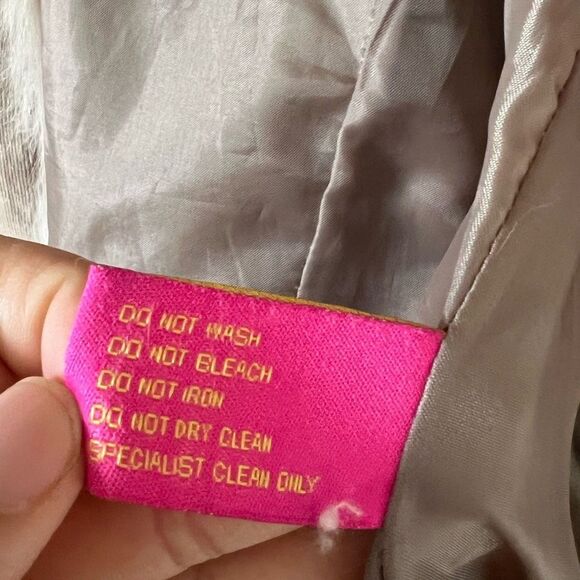 Jennyfer J. || 90's Tan Corduroy Rabbit Fur Y2K Style Pocket Jacket - Picture 4 of 14